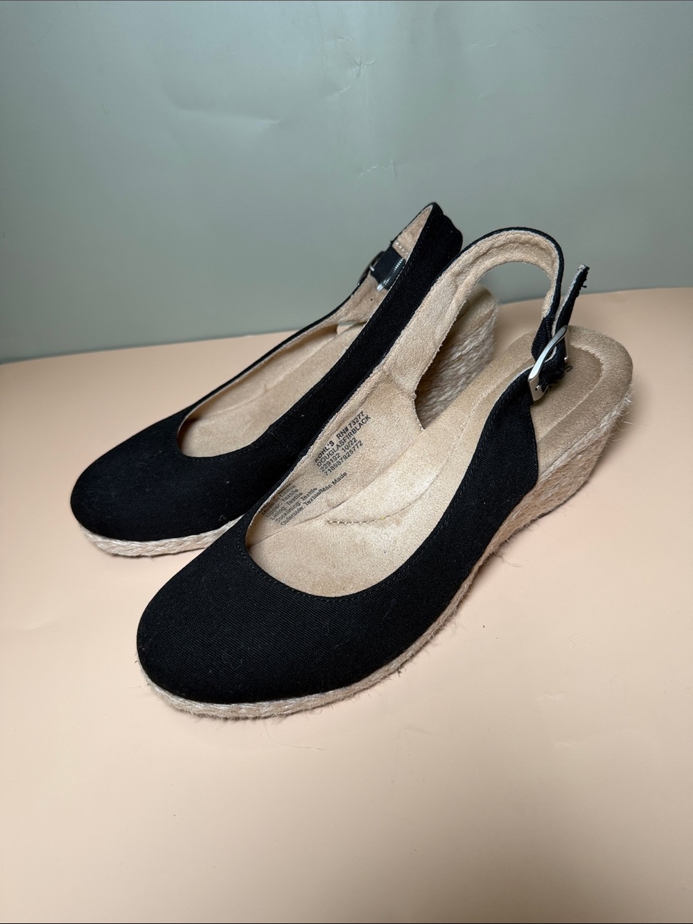 Sonoma Black Slingback Espadrille Wedges